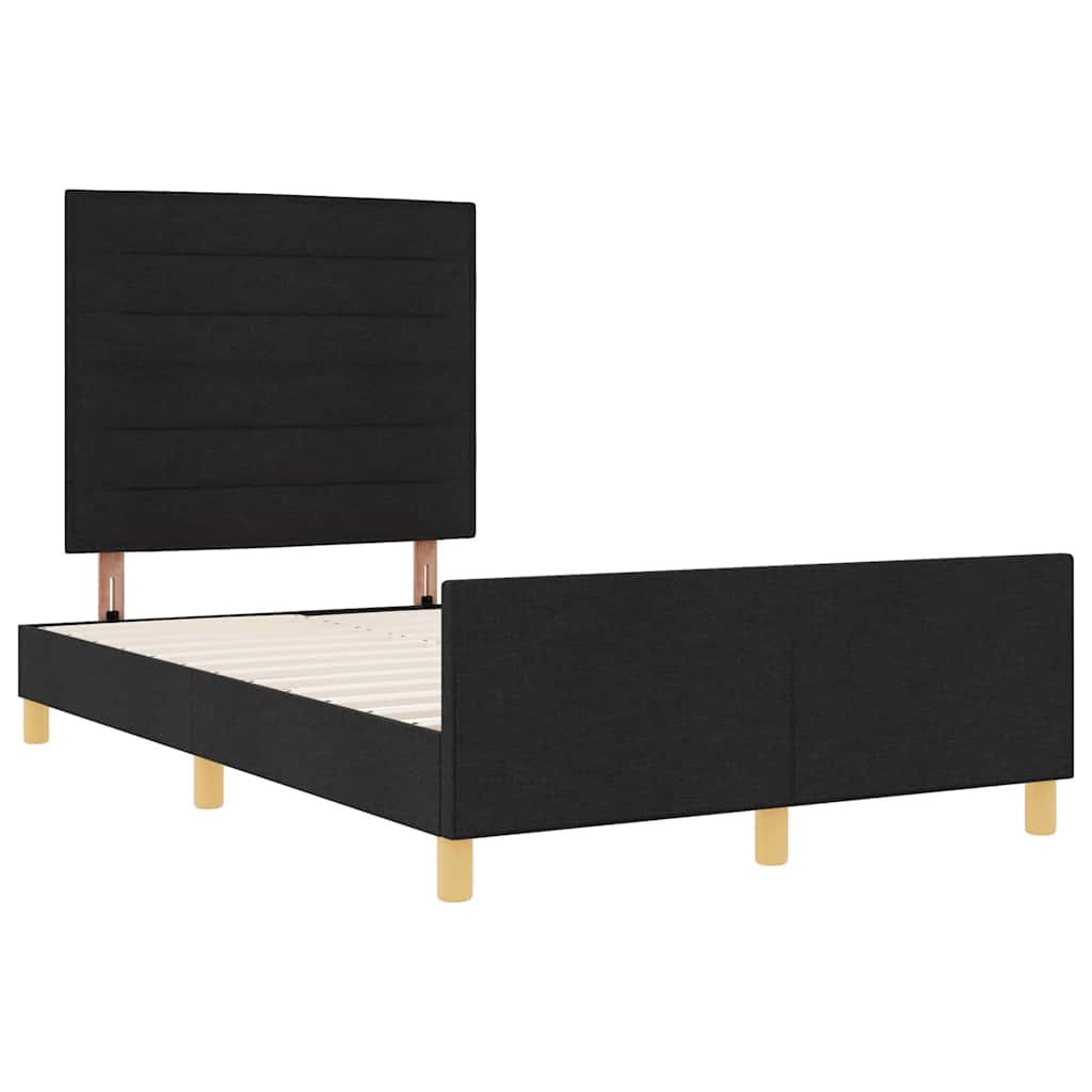 vidaXL Σκελετός Κρεβατιού με κεφαλάρι Μαύρο 120 x 200 cm ύφασμα