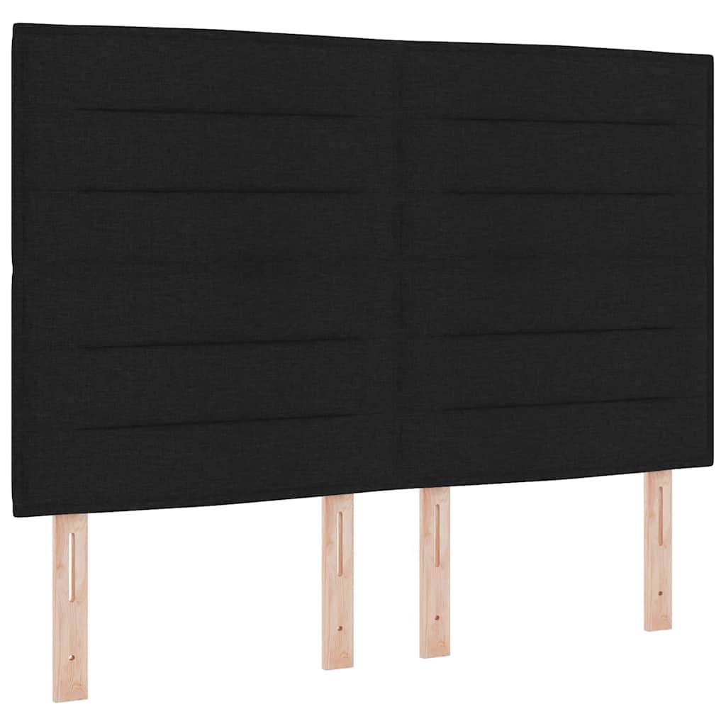 vidaXL Σκελετός Κρεβατιού με κεφαλάρι Μαύρο 140 x 190 cm ύφασμα