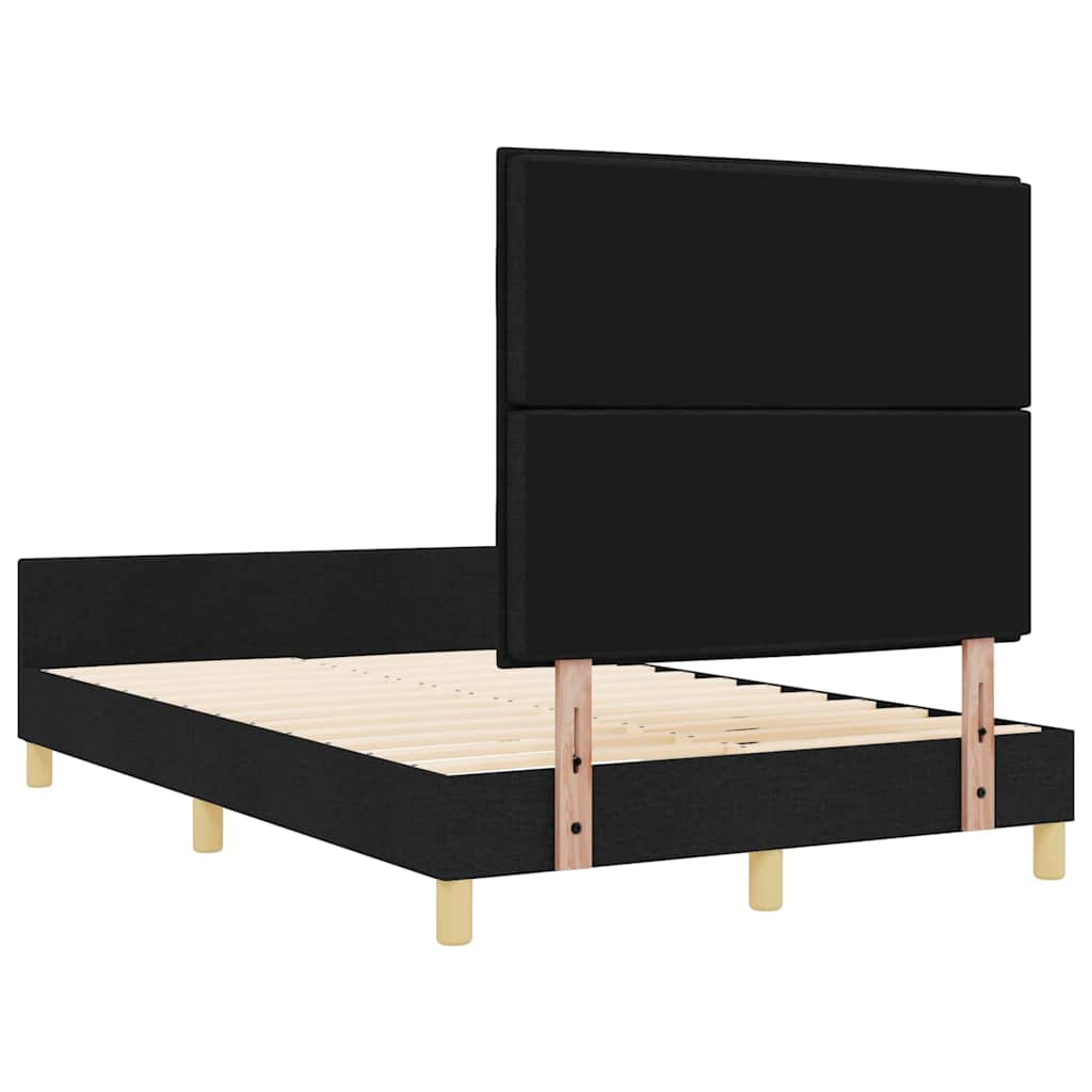 vidaXL Σκελετός Κρεβατιού με κεφαλάρι Μαύρο 140 x 190 cm ύφασμα