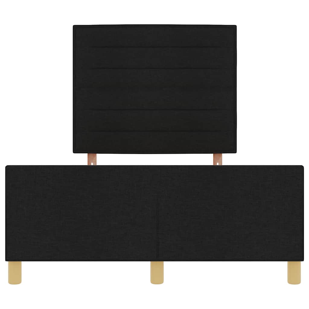vidaXL Σκελετός Κρεβατιού με κεφαλάρι Μαύρο 140 x 190 cm ύφασμα