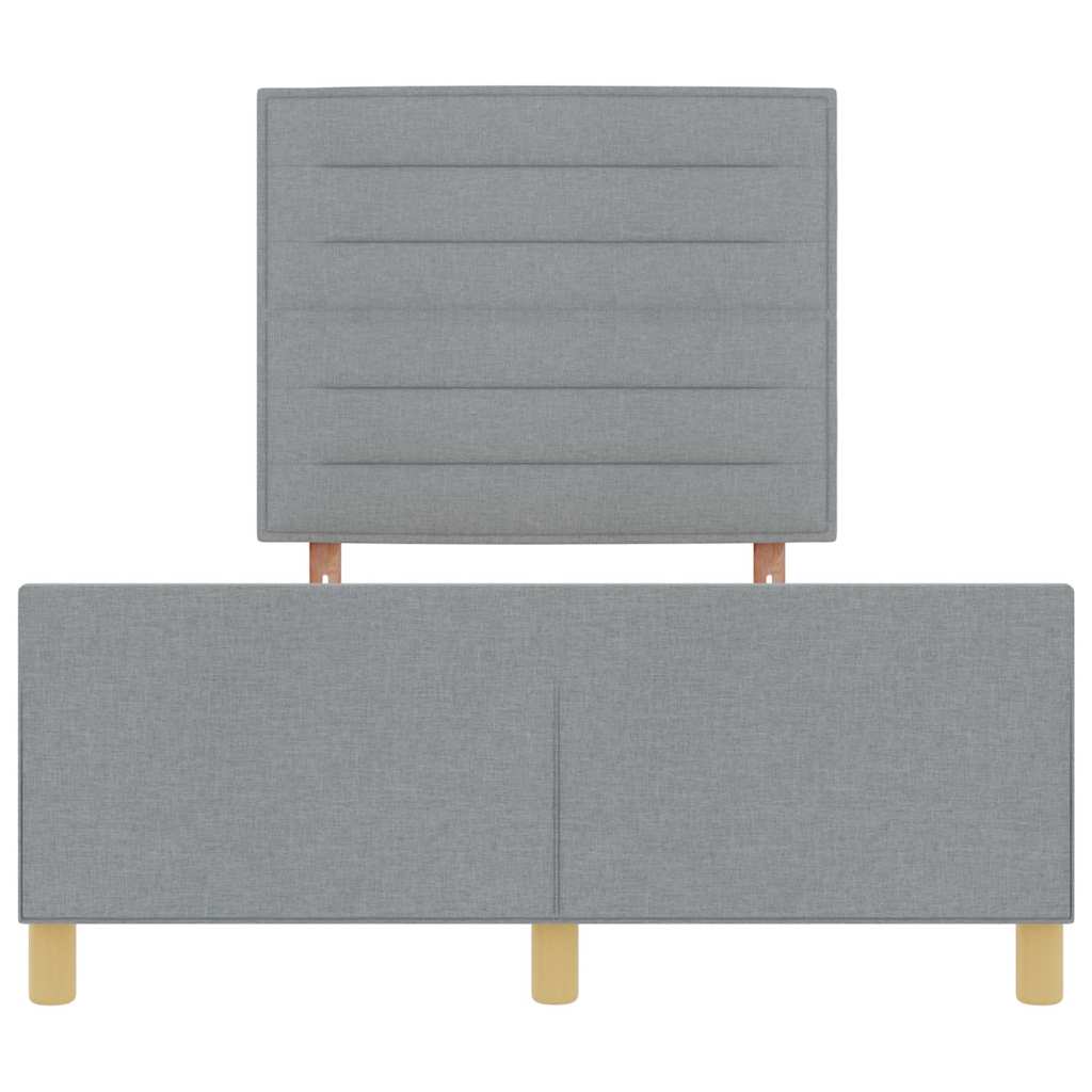 vidaXL Σκελετός Κρεβατιού με κεφαλάρι Ανοιχτό γκρι 140 x 200 cm ύφασμα