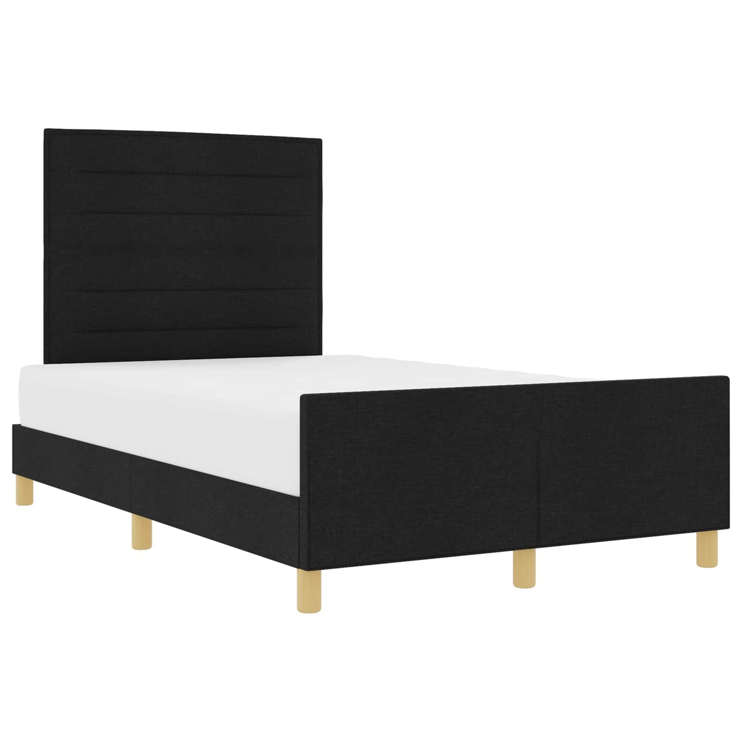 vidaXL Σκελετός Κρεβατιού με κεφαλάρι Μαύρο 140 x 200 cm ύφασμα
