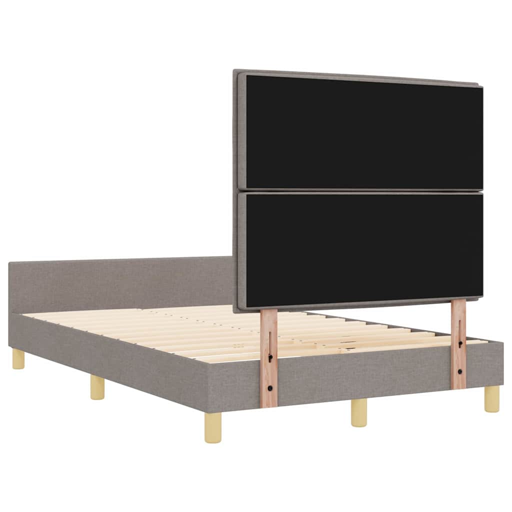 vidaXL Σκελετός Κρεβατιού με κεφαλάρι Taupe 140 x 200 cm ύφασμα