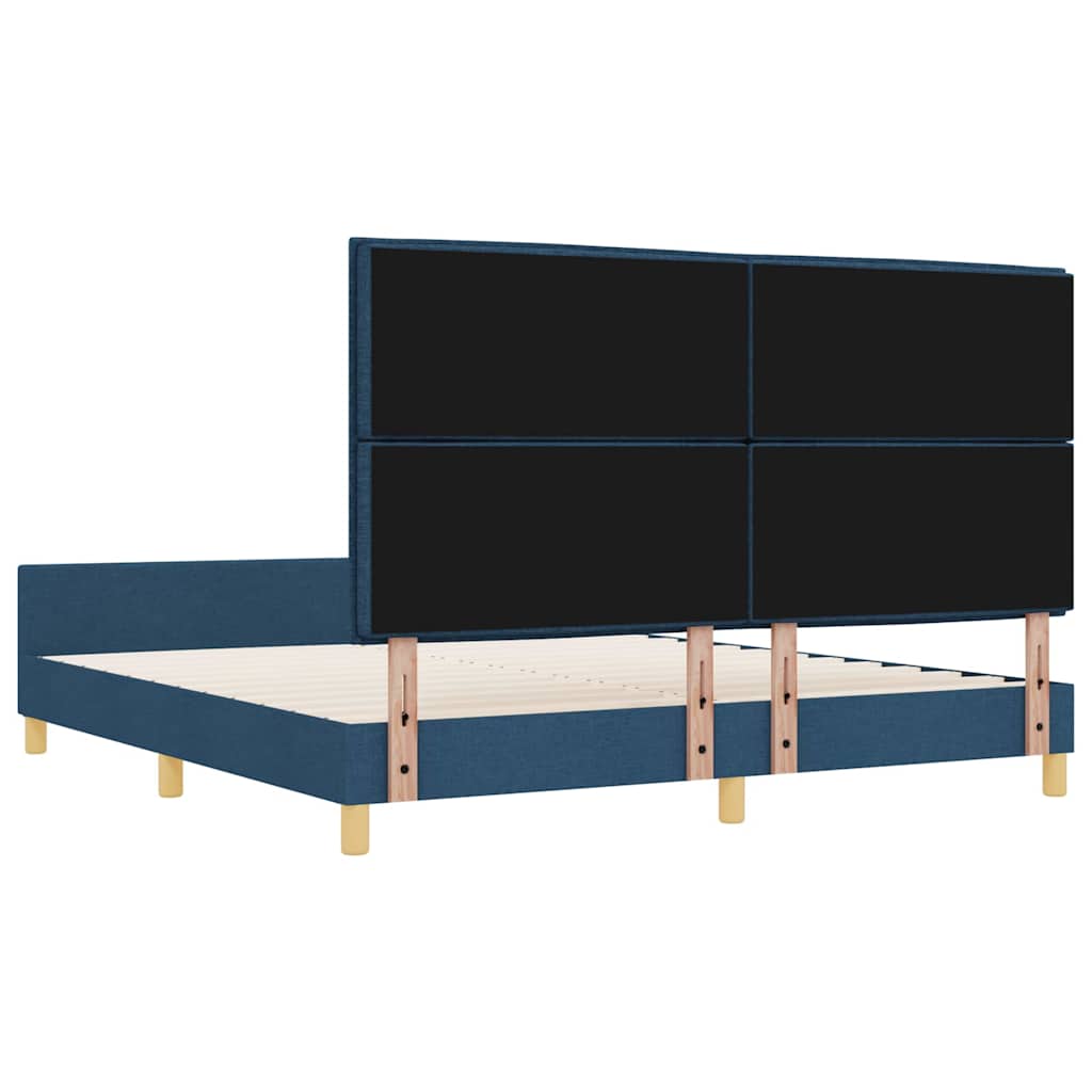 vidaXL Σκελετός Κρεβατιού με κεφαλάρι Μπλε 180 x 200 cm ύφασμα