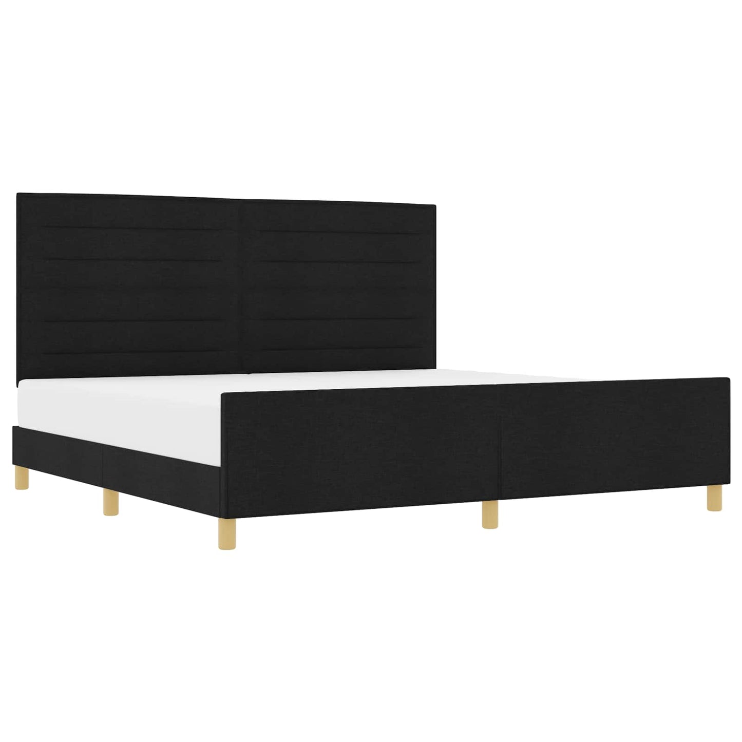 vidaXL Σκελετός Κρεβατιού με κεφαλάρι Μαύρο 200 x 200 cm ύφασμα