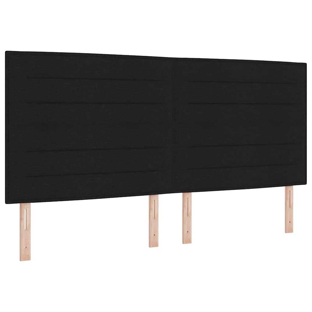 vidaXL Σκελετός Κρεβατιού με κεφαλάρι Μαύρο 200 x 200 cm ύφασμα