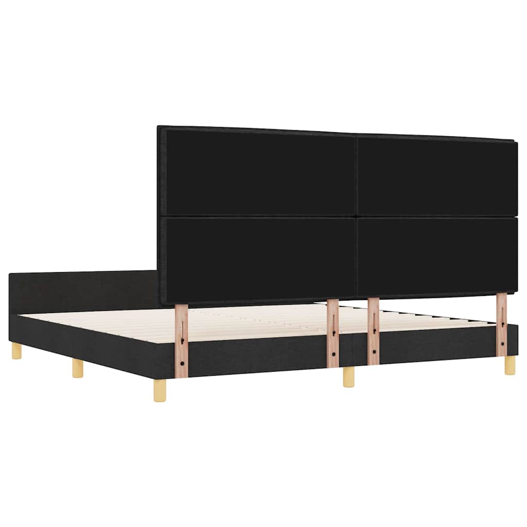 vidaXL Σκελετός Κρεβατιού με κεφαλάρι Μαύρο 200 x 200 cm ύφασμα