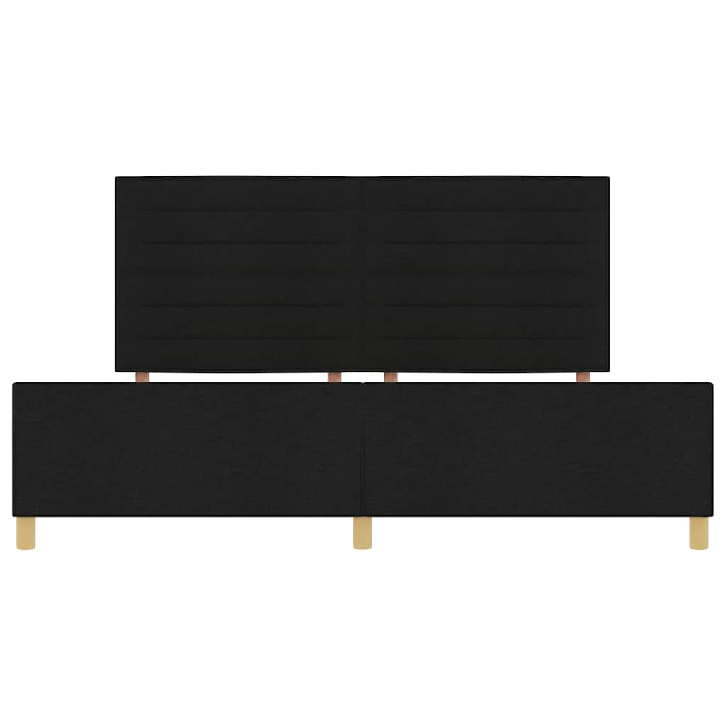 vidaXL Σκελετός Κρεβατιού με κεφαλάρι Μαύρο 200 x 200 cm ύφασμα