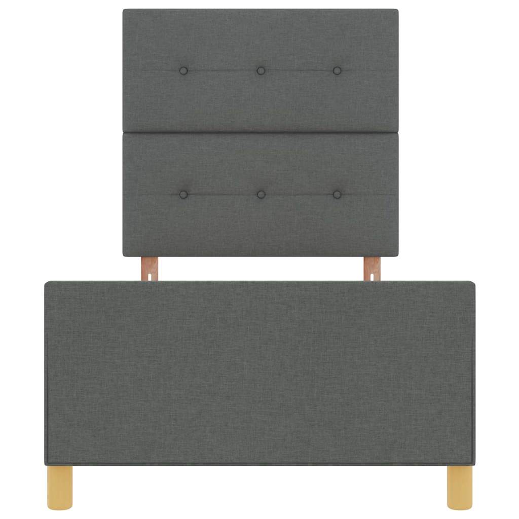 vidaXL Σκελετός Κρεβατιού με κεφαλάρι Σκούρο γκρι 80 x 200 cm ύφασμα