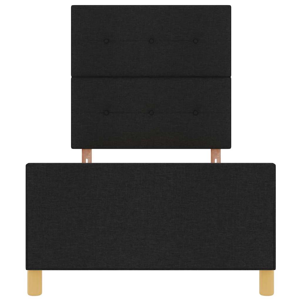 vidaXL Σκελετός Κρεβατιού με κεφαλάρι Μαύρο 90 x 190 cm ύφασμα