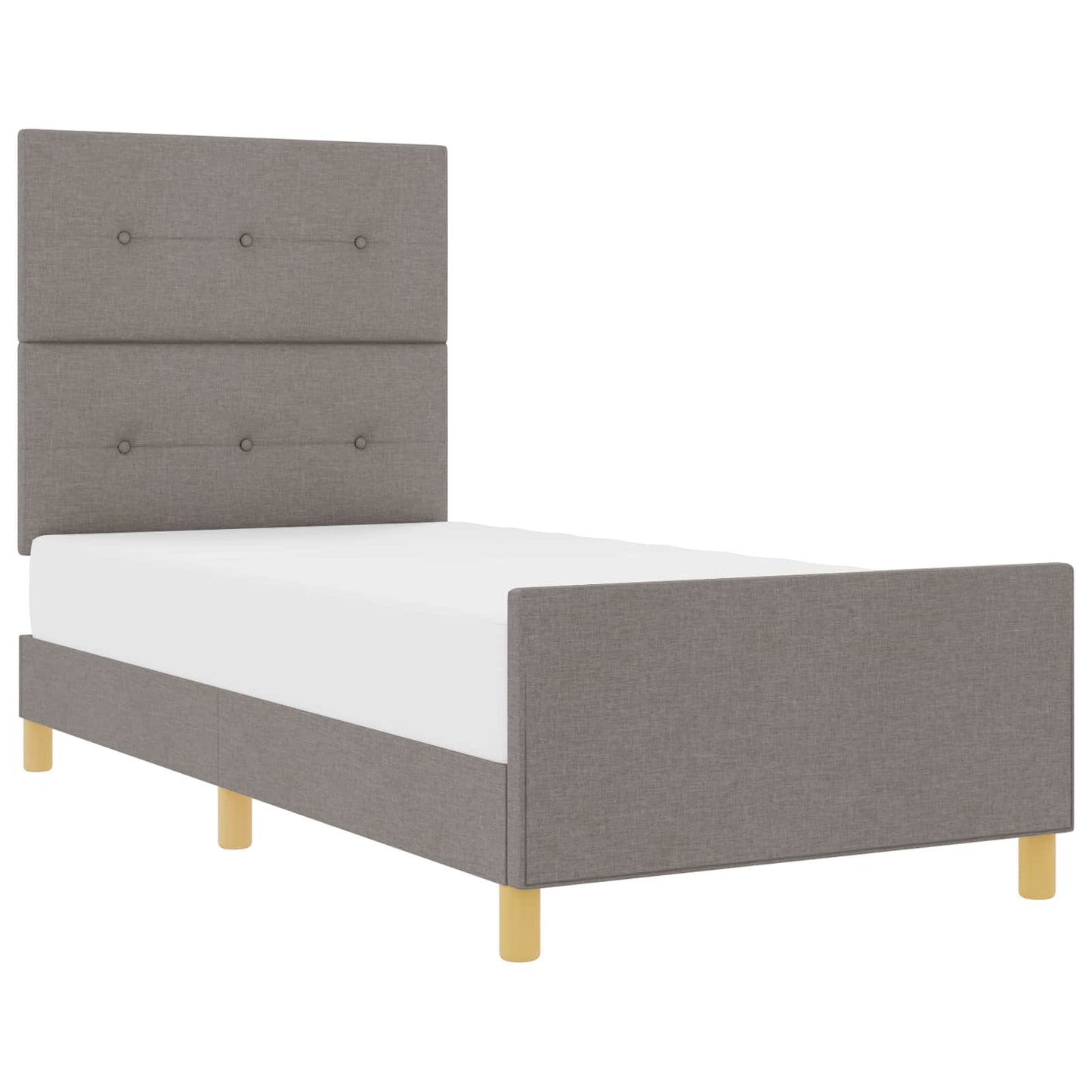 vidaXL Σκελετός Κρεβατιού με κεφαλάρι Taupe 90 x 190 cm ύφασμα