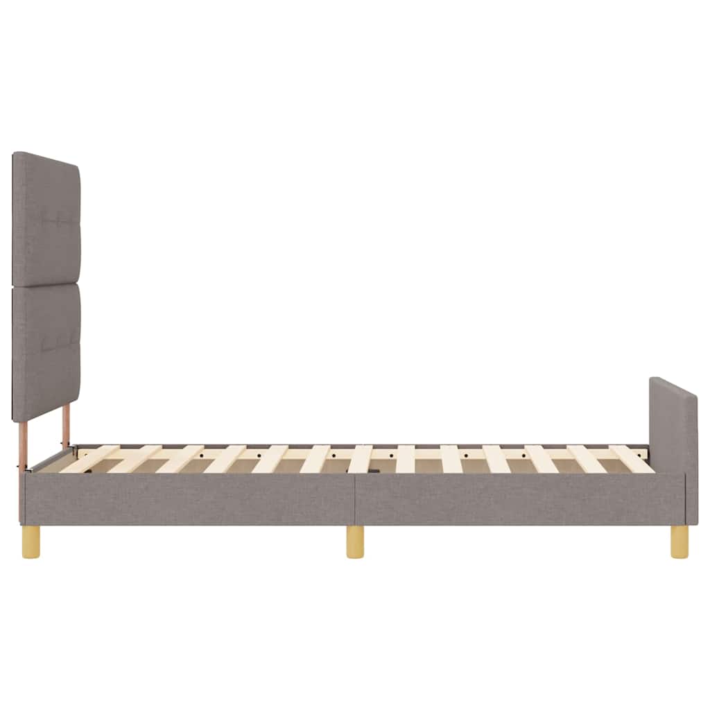 vidaXL Σκελετός Κρεβατιού με κεφαλάρι Taupe 90 x 190 cm ύφασμα