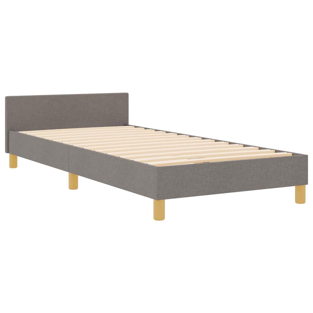 vidaXL Σκελετός Κρεβατιού με κεφαλάρι Taupe 90 x 200 cm ύφασμα