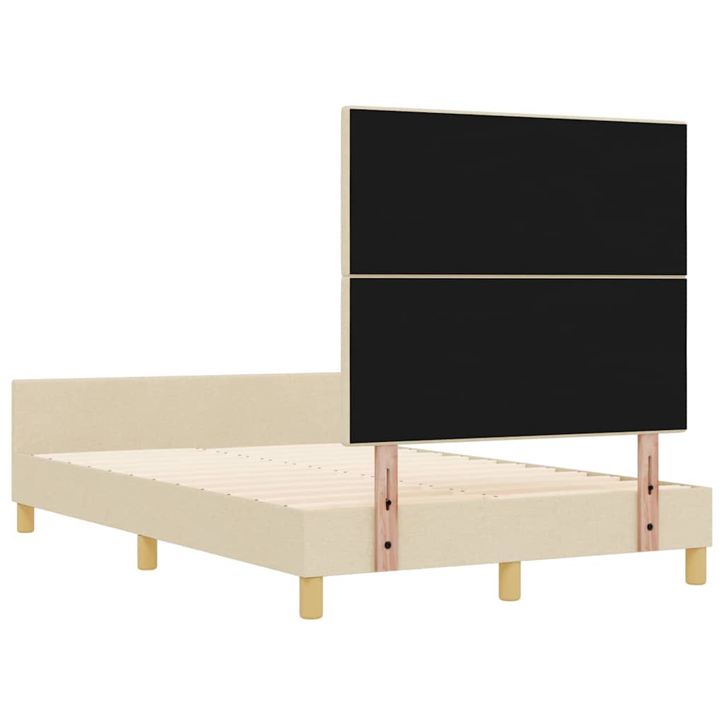 vidaXL Σκελετός Κρεβατιού με κεφαλάρι Κρεμ 120 x 190 cm ύφασμα