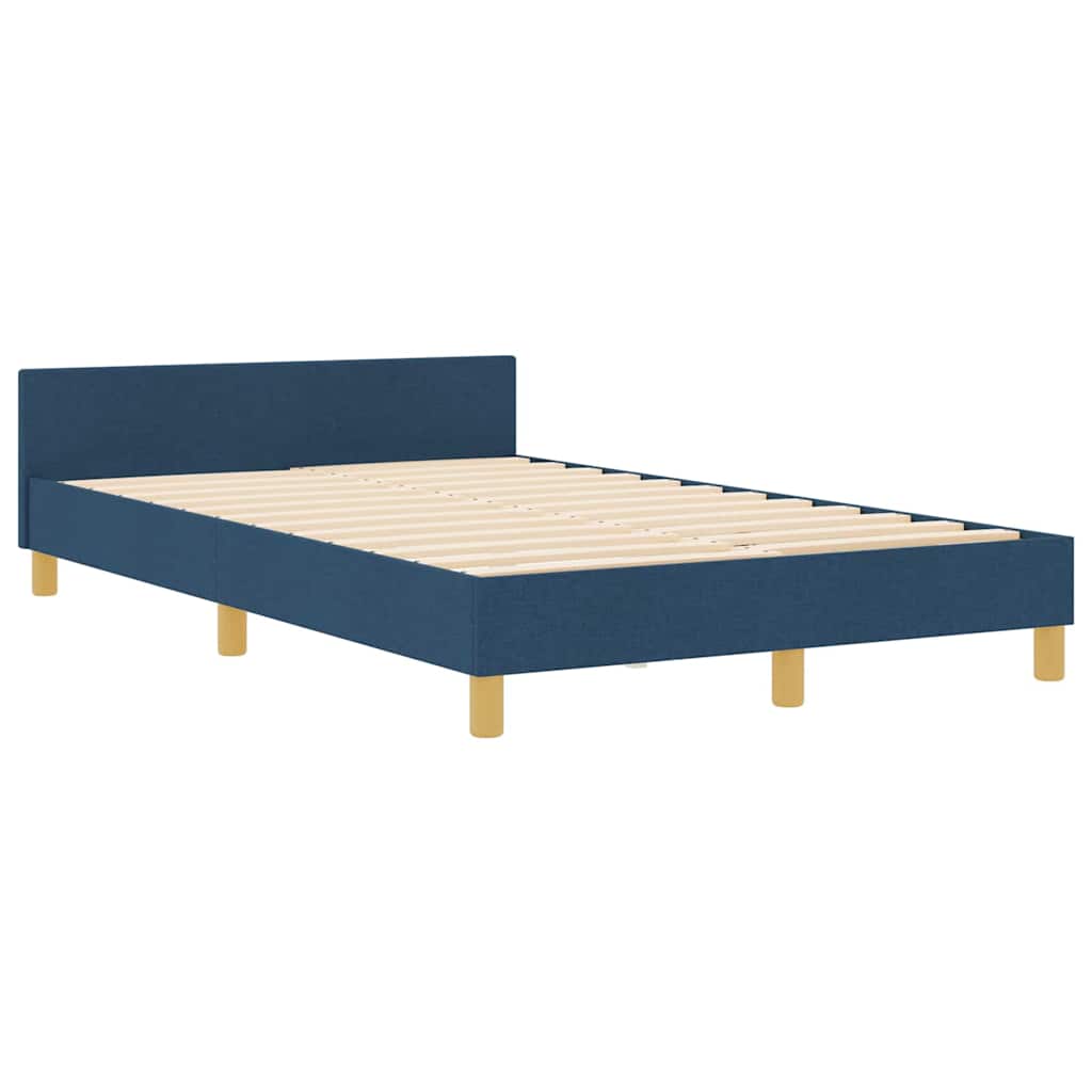 vidaXL Σκελετός Κρεβατιού με κεφαλάρι Μπλε 120 x 190 cm ύφασμα