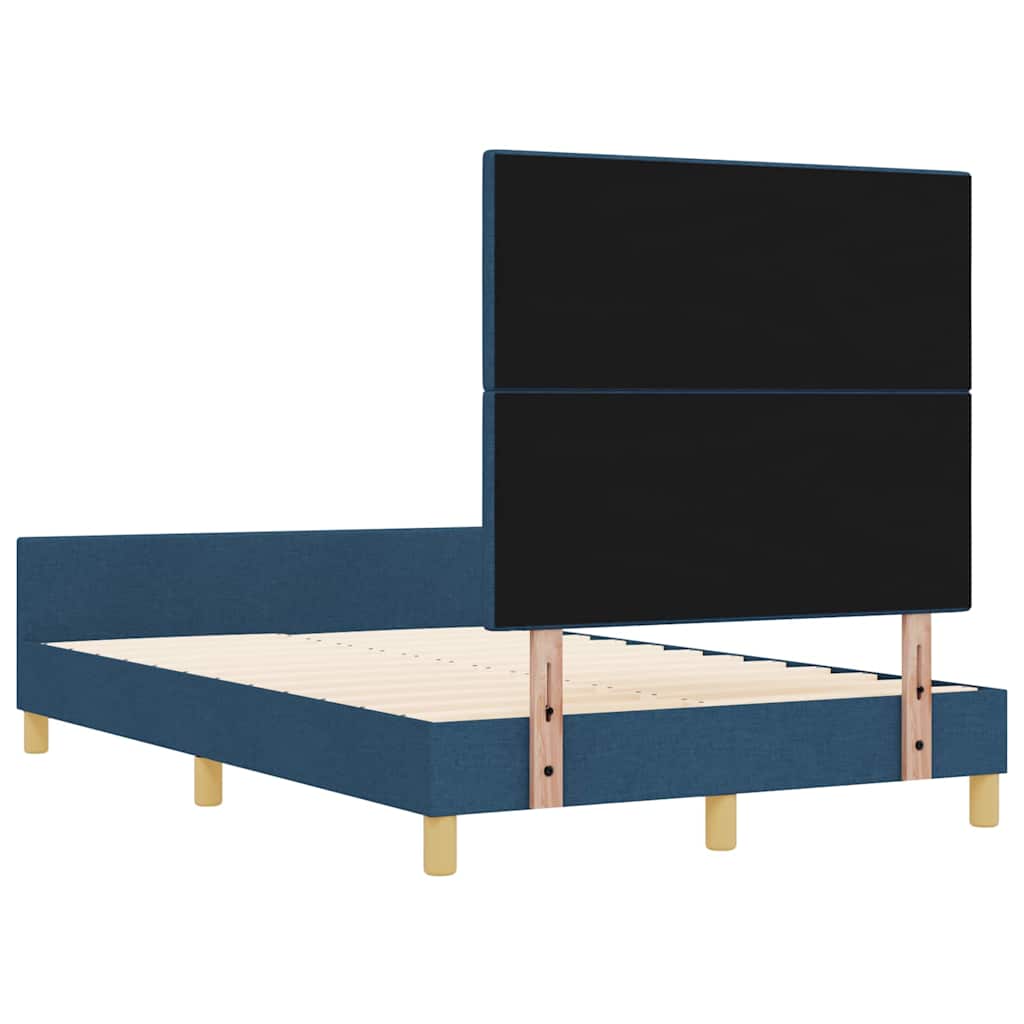 vidaXL Σκελετός Κρεβατιού με κεφαλάρι Μπλε 120 x 190 cm ύφασμα