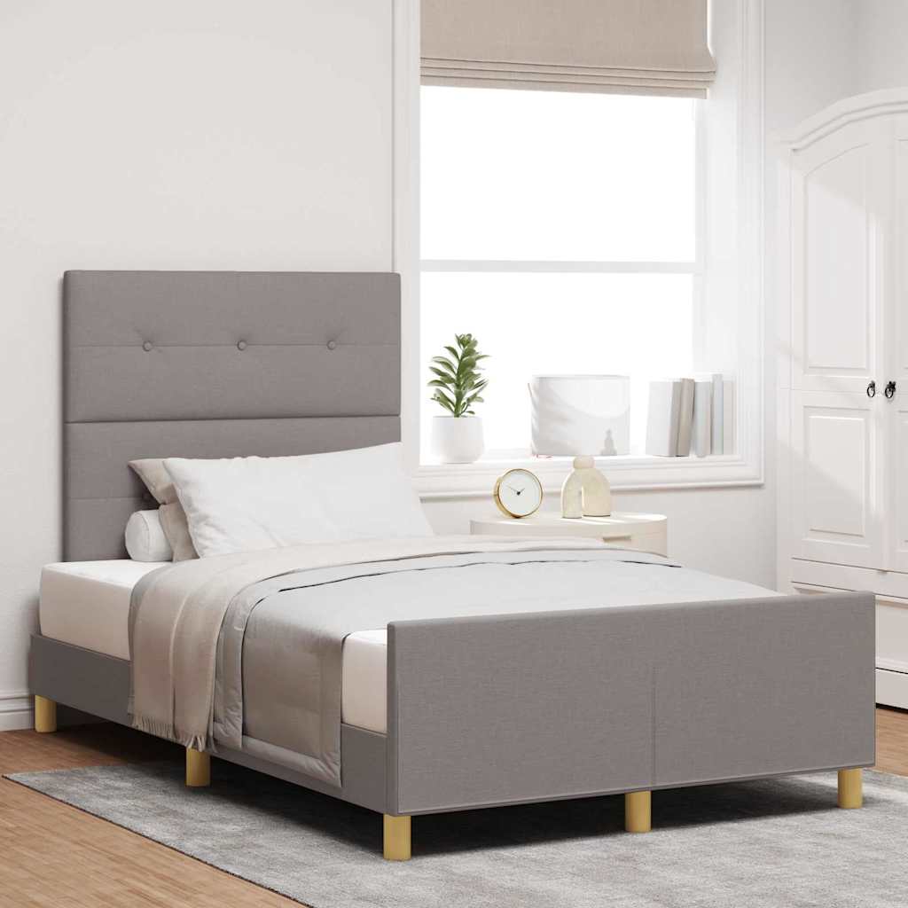 vidaXL Σκελετός Κρεβατιού με κεφαλάρι Taupe 120 x 200 cm ύφασμα