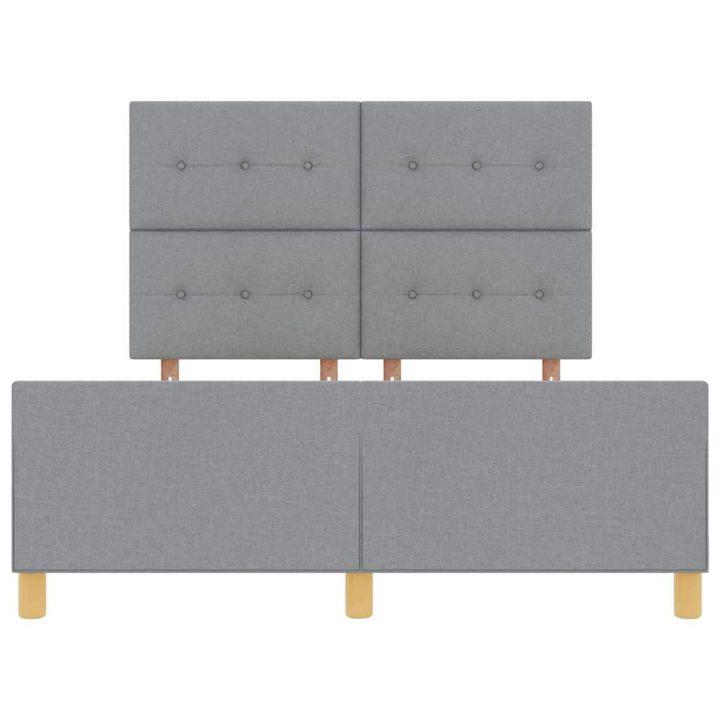 vidaXL Σκελετός Κρεβατιού με κεφαλάρι Ανοιχτό γκρι 140 x 190 cm ύφασμα