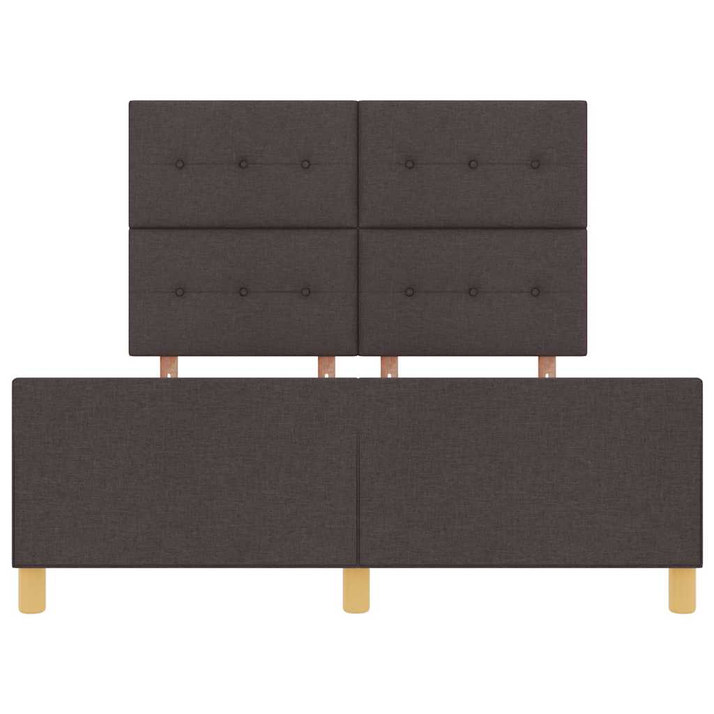 vidaXL Σκελετός Κρεβατιού Σκούρο καφέ Σκούρο καφέ 140 x 200 cm ύφασμα