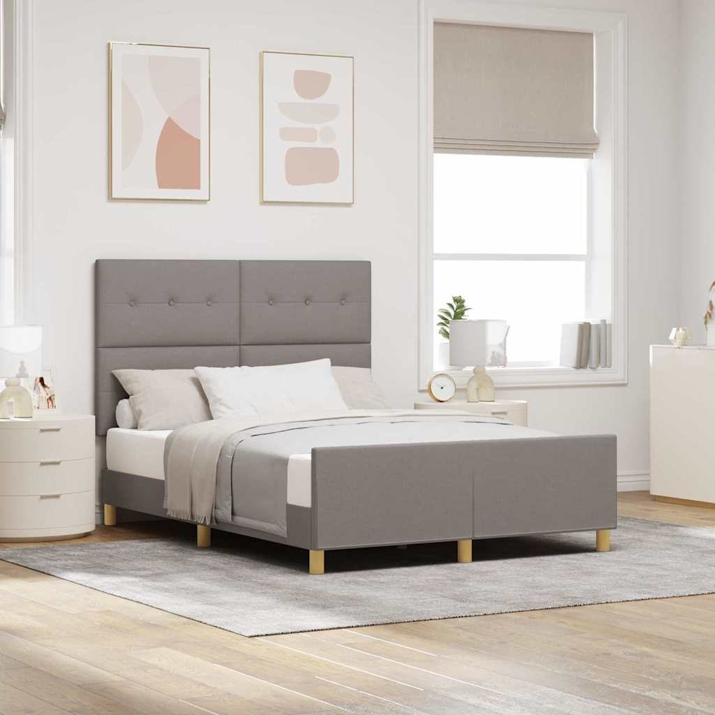 vidaXL Σκελετός Κρεβατιού με κεφαλάρι Taupe 160 x 200 cm ύφασμα