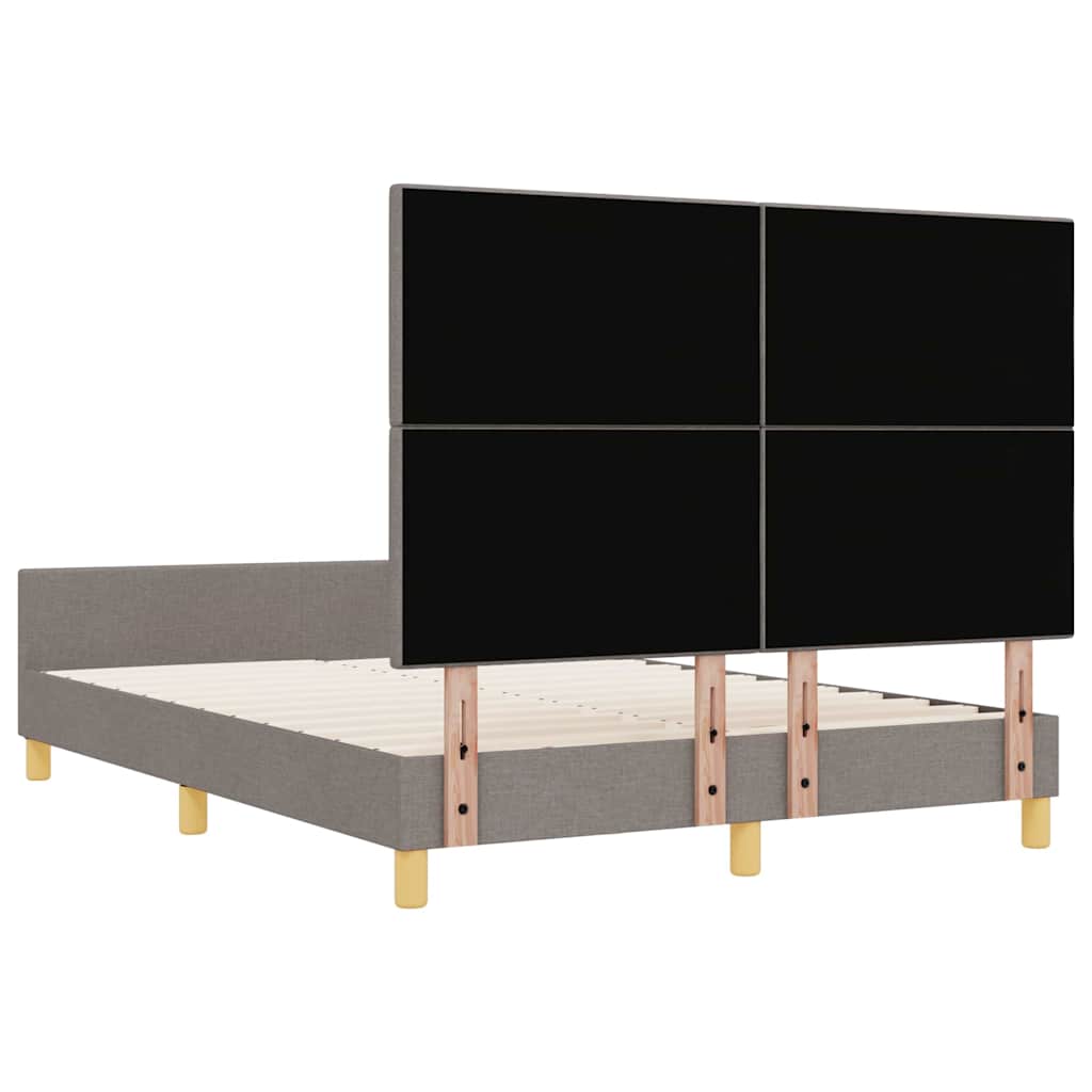 vidaXL Σκελετός Κρεβατιού με κεφαλάρι Taupe 160 x 200 cm ύφασμα