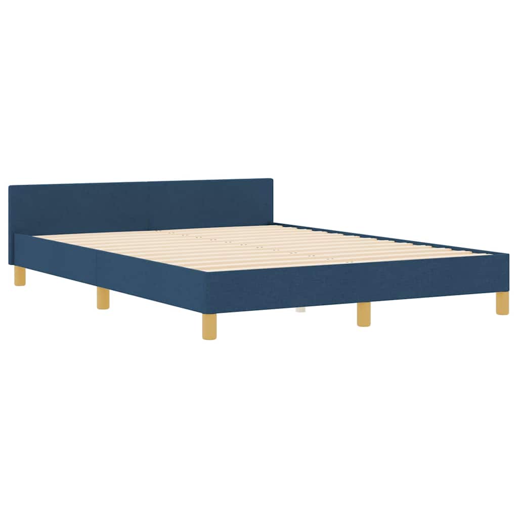 vidaXL Σκελετός Κρεβατιού με κεφαλάρι Μπλε 160 x 200 cm ύφασμα