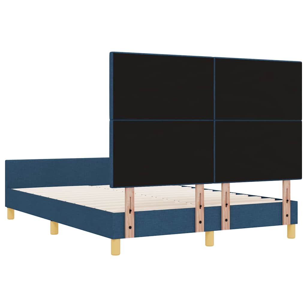 vidaXL Σκελετός Κρεβατιού με κεφαλάρι Μπλε 160 x 200 cm ύφασμα