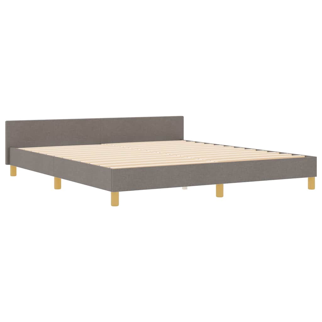 vidaXL Σκελετός Κρεβατιού με κεφαλάρι Taupe 180 x 200 cm ύφασμα