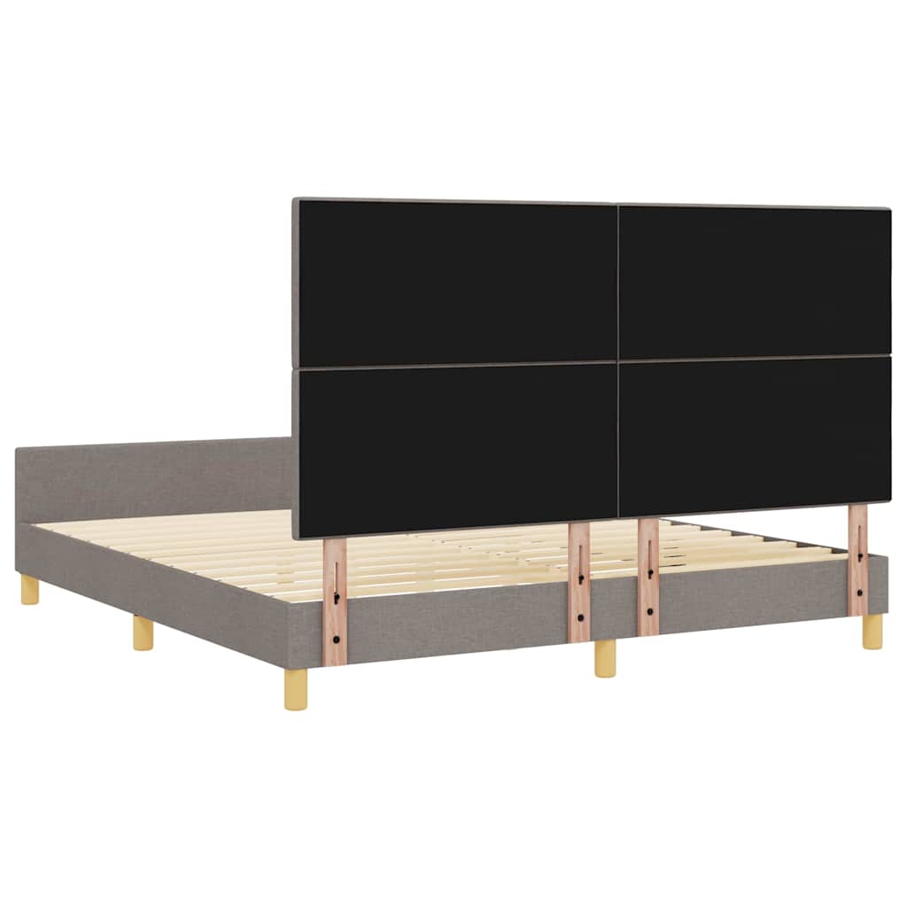 vidaXL Σκελετός Κρεβατιού με κεφαλάρι Taupe 180 x 200 cm ύφασμα
