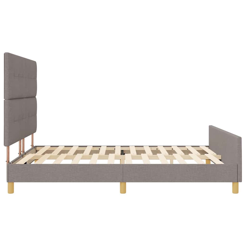 vidaXL Σκελετός Κρεβατιού με κεφαλάρι Taupe 180 x 200 cm ύφασμα