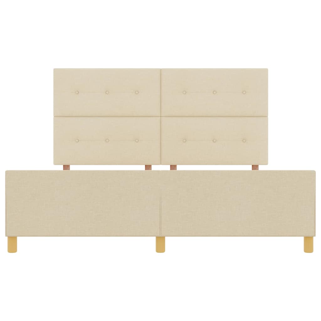 vidaXL Σκελετός Κρεβατιού με κεφαλάρι Κρεμ 180 x 200 cm ύφασμα