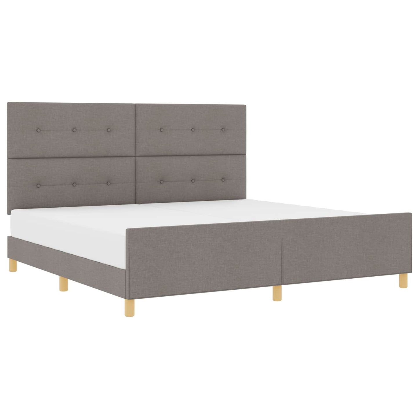 vidaXL Σκελετός Κρεβατιού με κεφαλάρι Taupe 200 x 200 cm ύφασμα