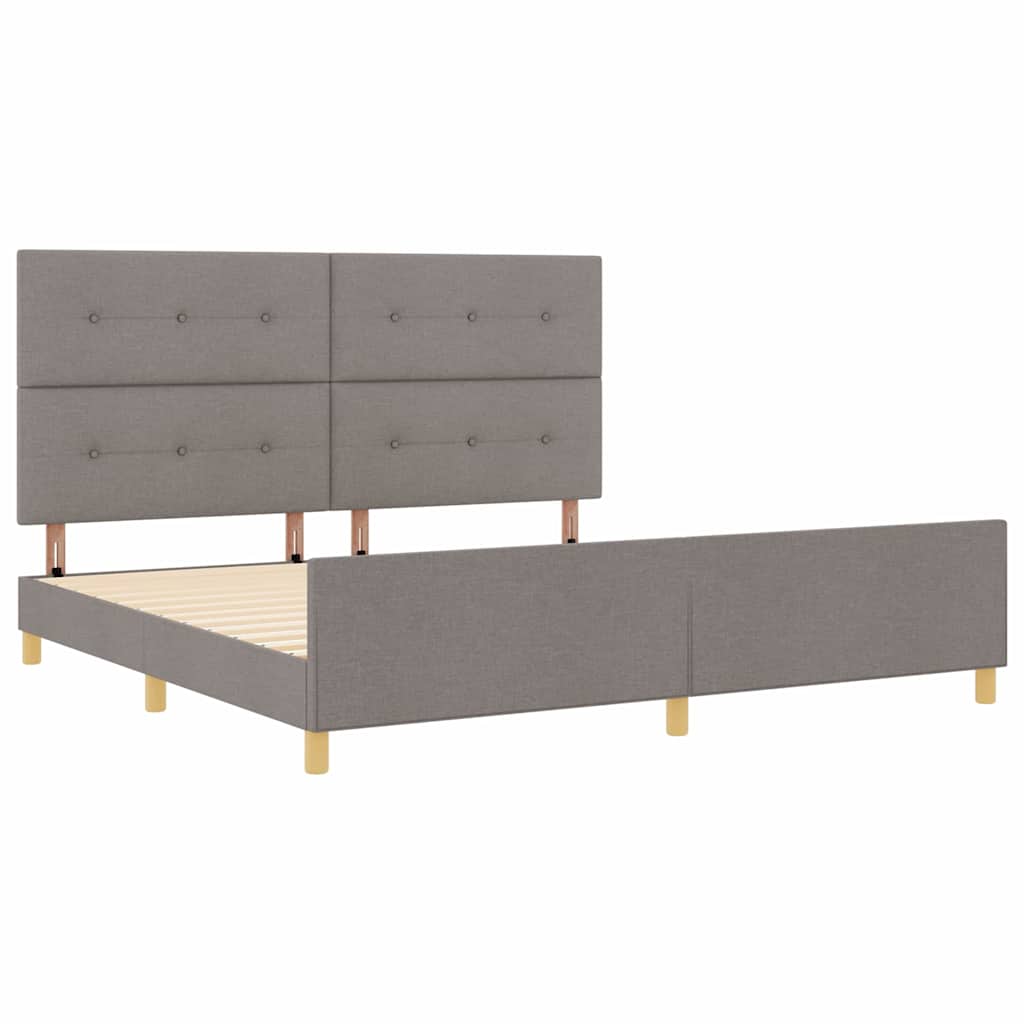 vidaXL Σκελετός Κρεβατιού με κεφαλάρι Taupe 200 x 200 cm ύφασμα
