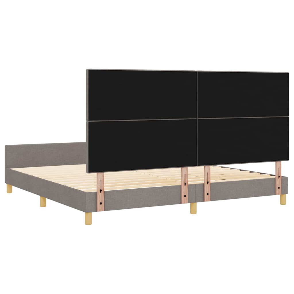 vidaXL Σκελετός Κρεβατιού με κεφαλάρι Taupe 200 x 200 cm ύφασμα