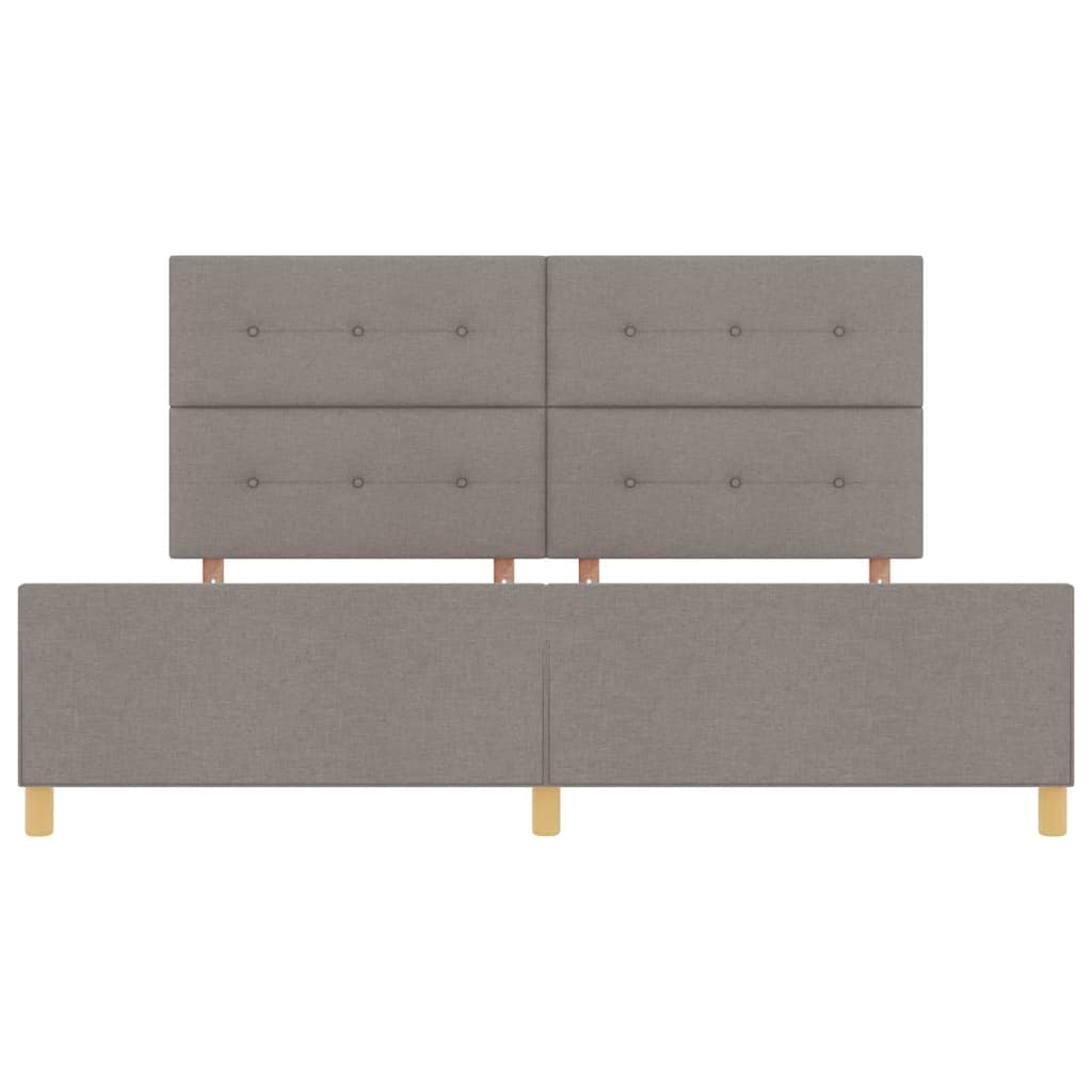 vidaXL Σκελετός Κρεβατιού με κεφαλάρι Taupe 200 x 200 cm ύφασμα