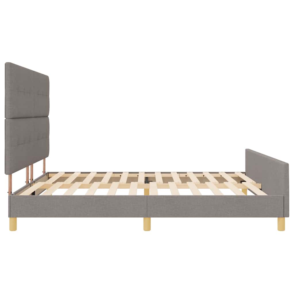 vidaXL Σκελετός Κρεβατιού με κεφαλάρι Taupe 200 x 200 cm ύφασμα