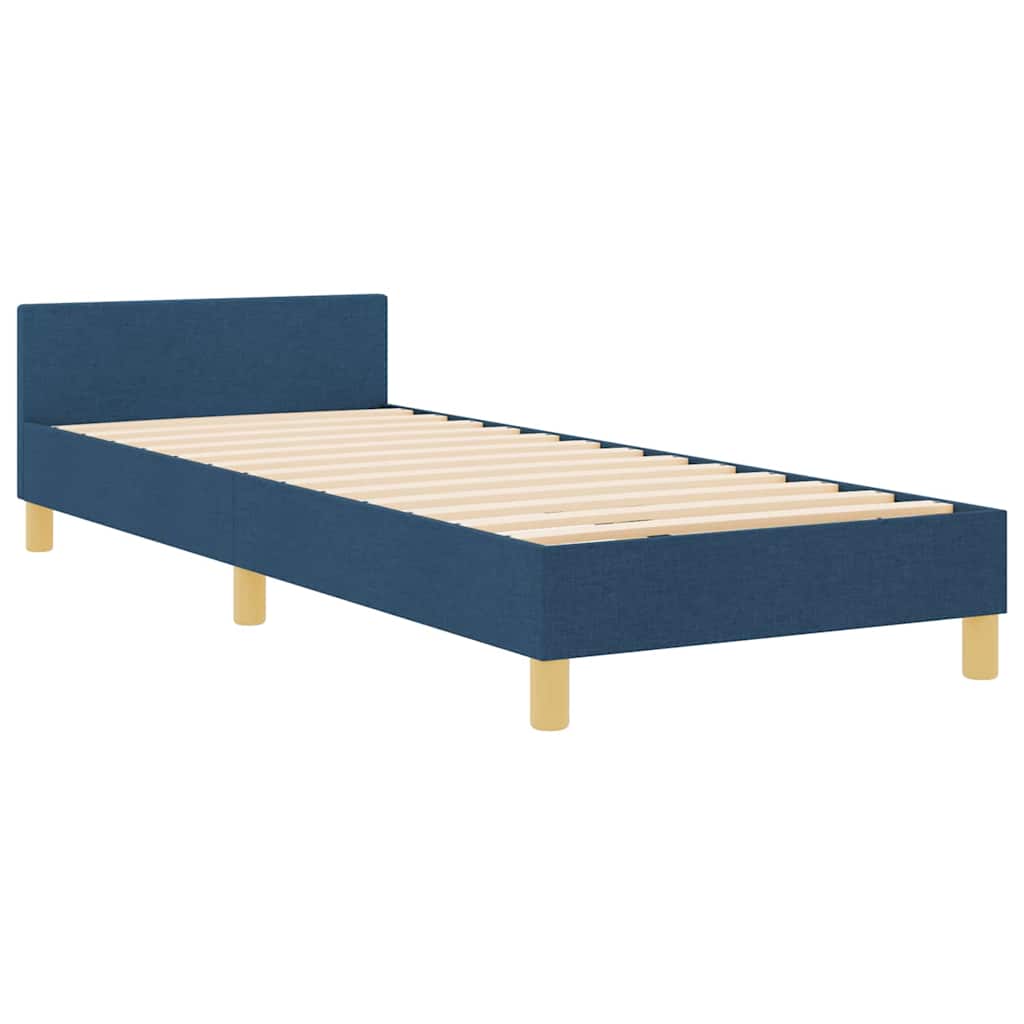 vidaXL Σκελετός Κρεβατιού με κεφαλάρι Μπλε 80 x 200 cm ύφασμα