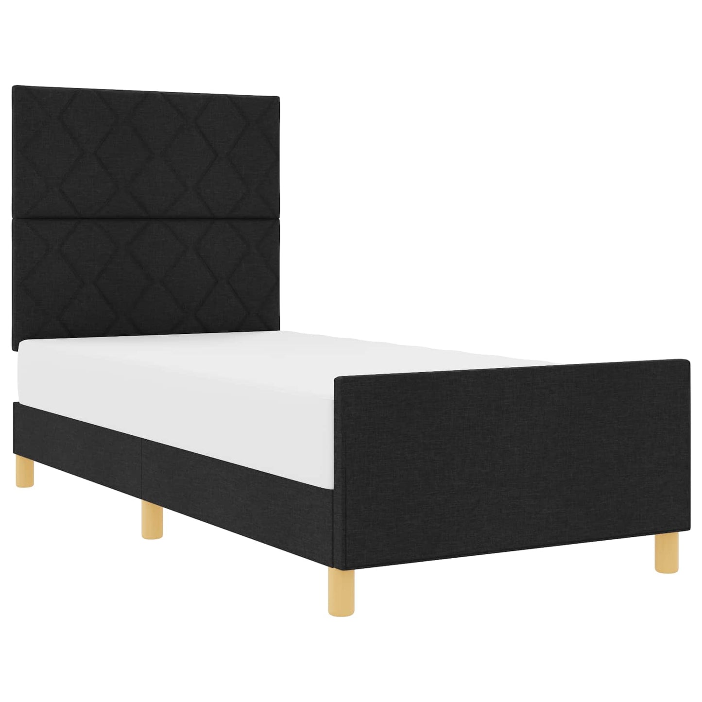 vidaXL Σκελετός Κρεβατιού με κεφαλάρι Μαύρο 90 x 190 cm ύφασμα