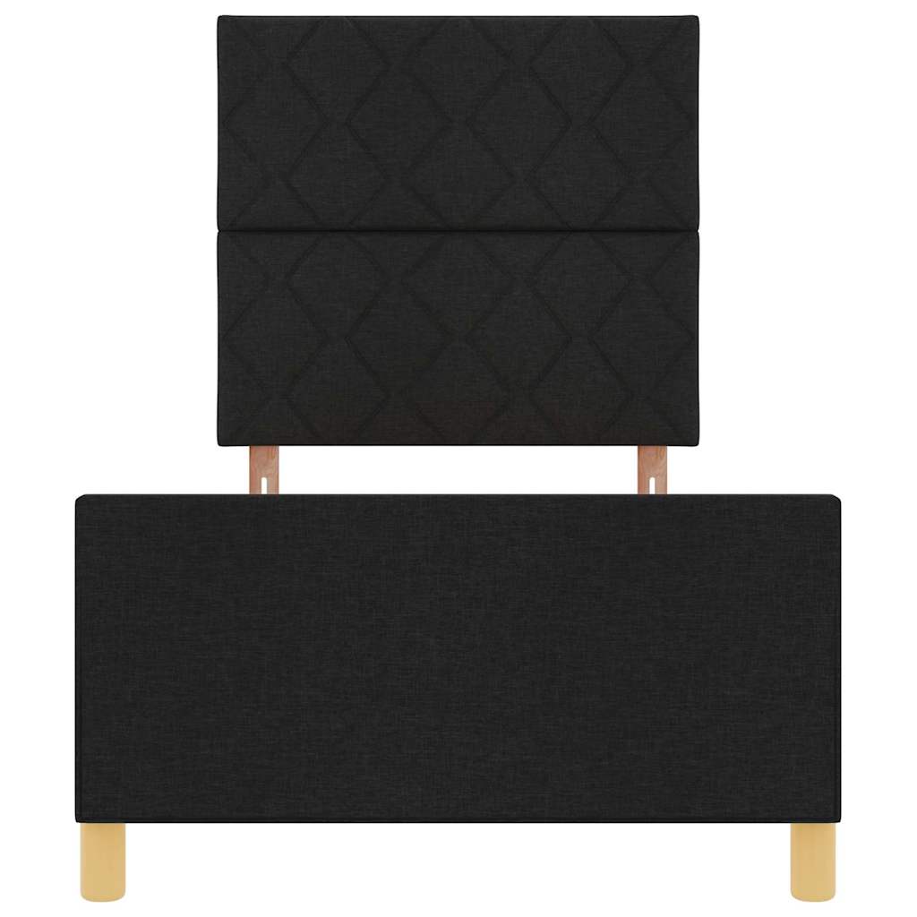 vidaXL Σκελετός Κρεβατιού με κεφαλάρι Μαύρο 90 x 190 cm ύφασμα