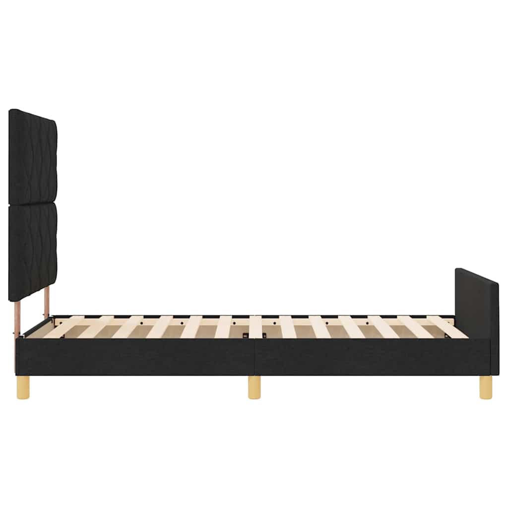 vidaXL Σκελετός Κρεβατιού με κεφαλάρι Μαύρο 90 x 190 cm ύφασμα