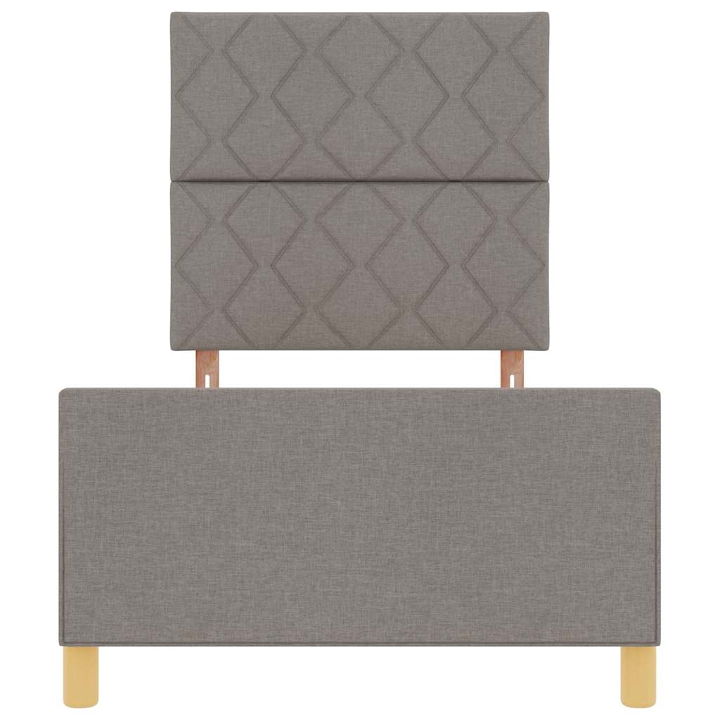 vidaXL Σκελετός Κρεβατιού με κεφαλάρι Taupe 90 x 190 cm ύφασμα