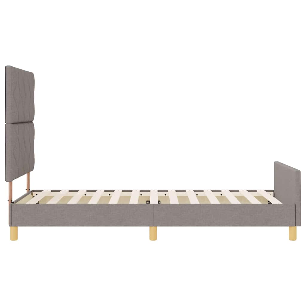 vidaXL Σκελετός Κρεβατιού με κεφαλάρι Taupe 90 x 190 cm ύφασμα