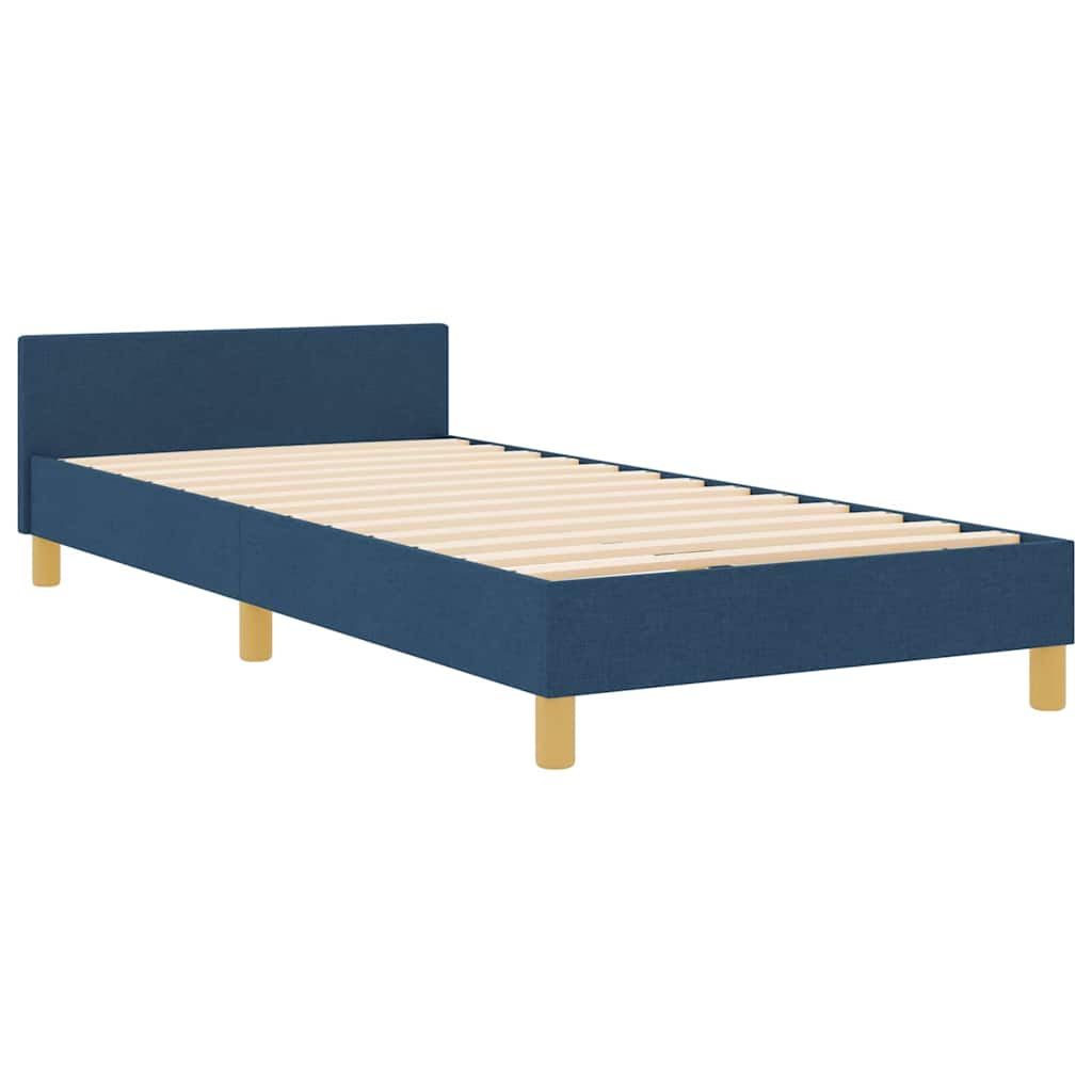 vidaXL Σκελετός Κρεβατιού με κεφαλάρι Μπλε 100 x 200 cm ύφασμα