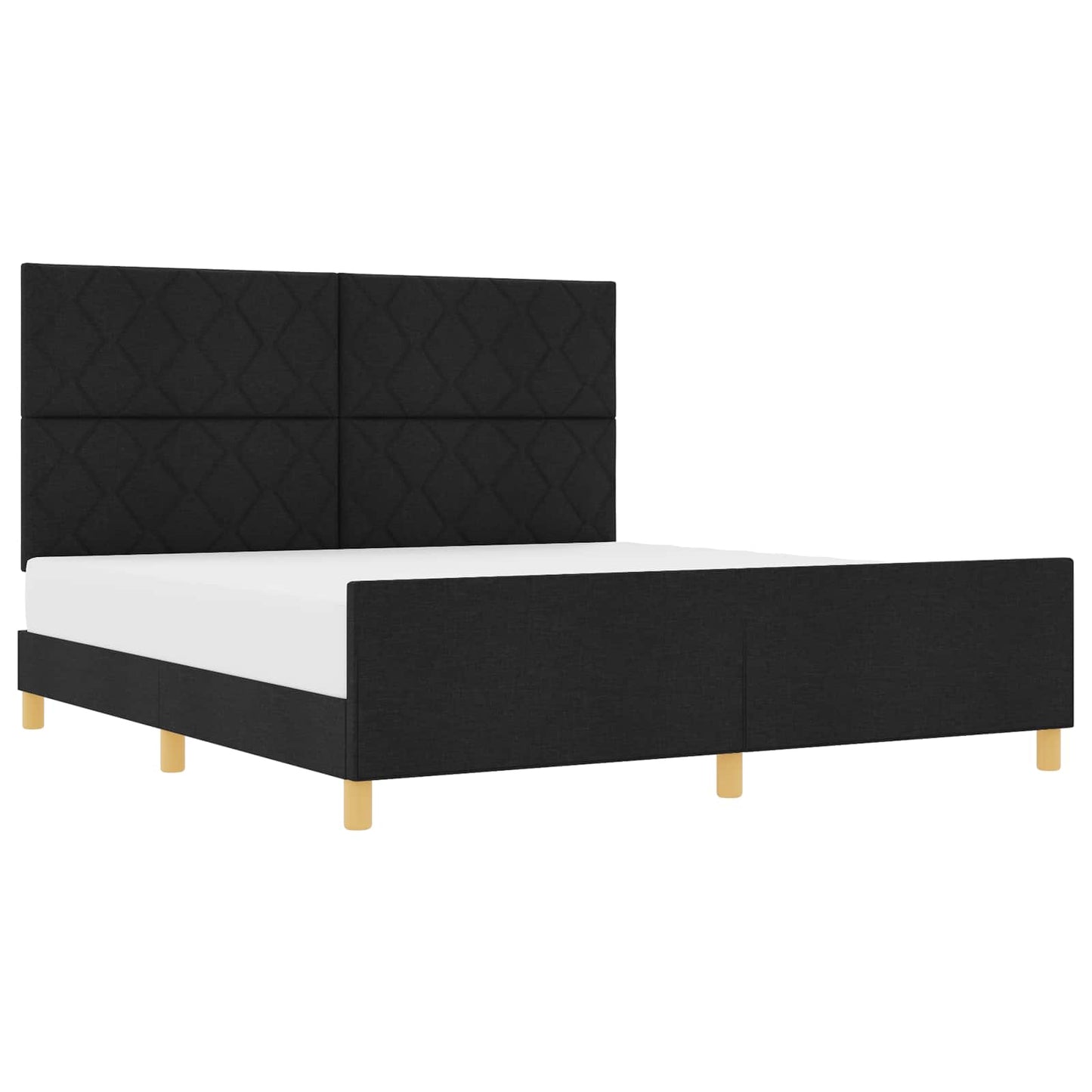 vidaXL Σκελετός Κρεβατιού με κεφαλάρι Μαύρο 180 x 200 cm ύφασμα