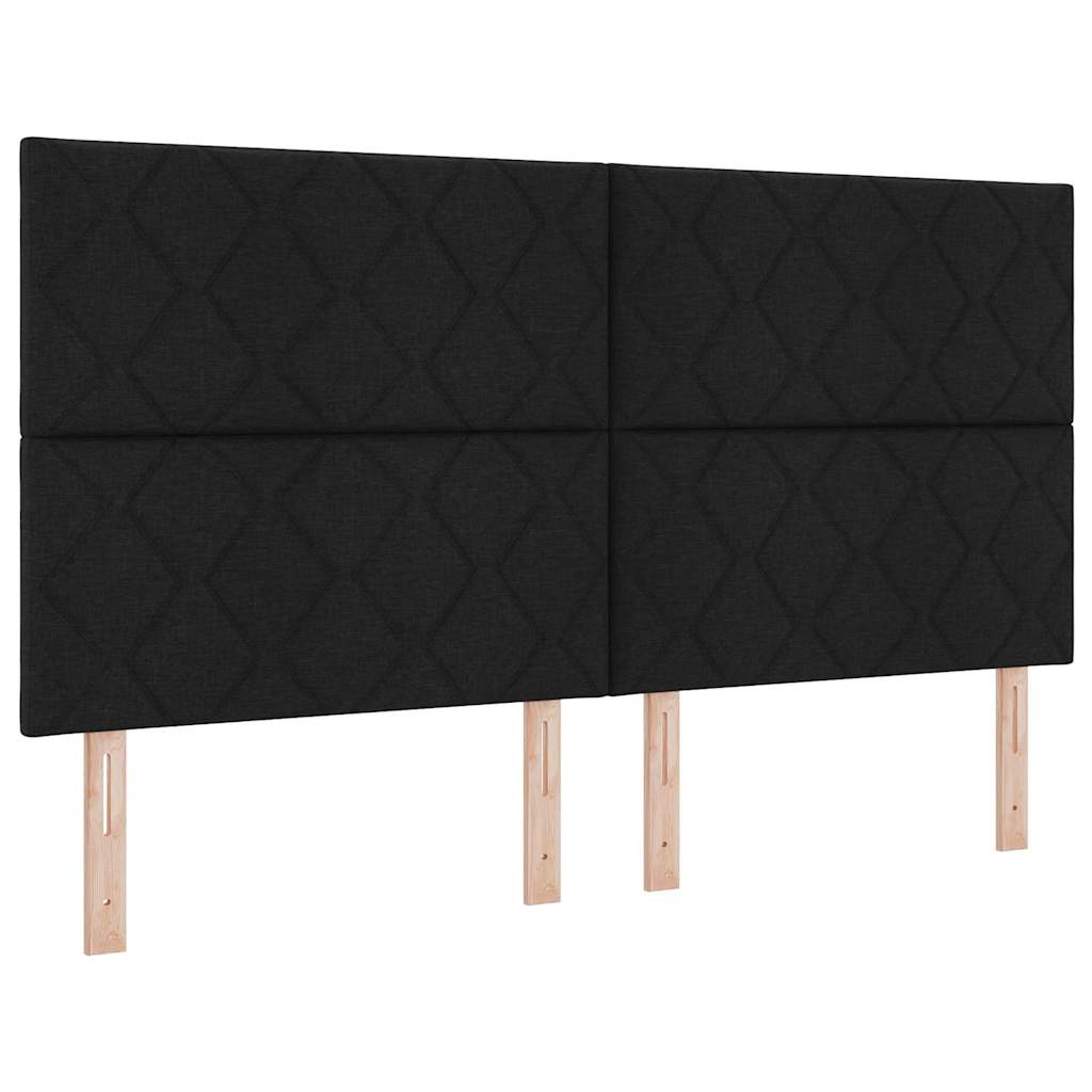 vidaXL Σκελετός Κρεβατιού με κεφαλάρι Μαύρο 180 x 200 cm ύφασμα