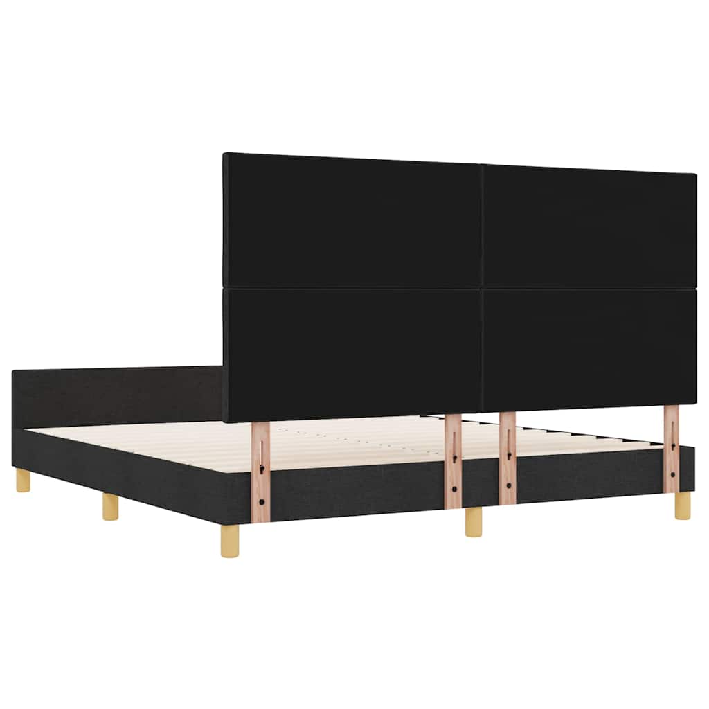 vidaXL Σκελετός Κρεβατιού με κεφαλάρι Μαύρο 180 x 200 cm ύφασμα