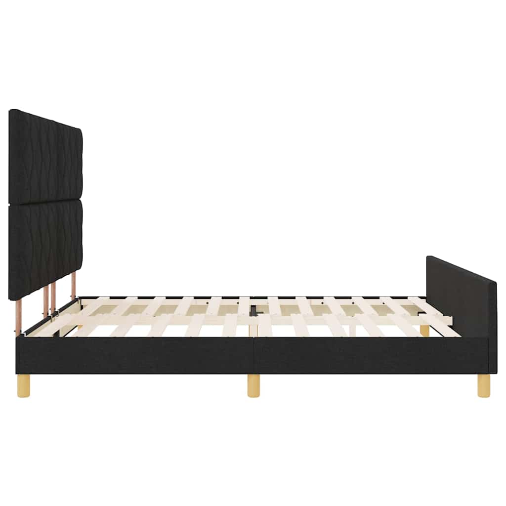 vidaXL Σκελετός Κρεβατιού με κεφαλάρι Μαύρο 180 x 200 cm ύφασμα