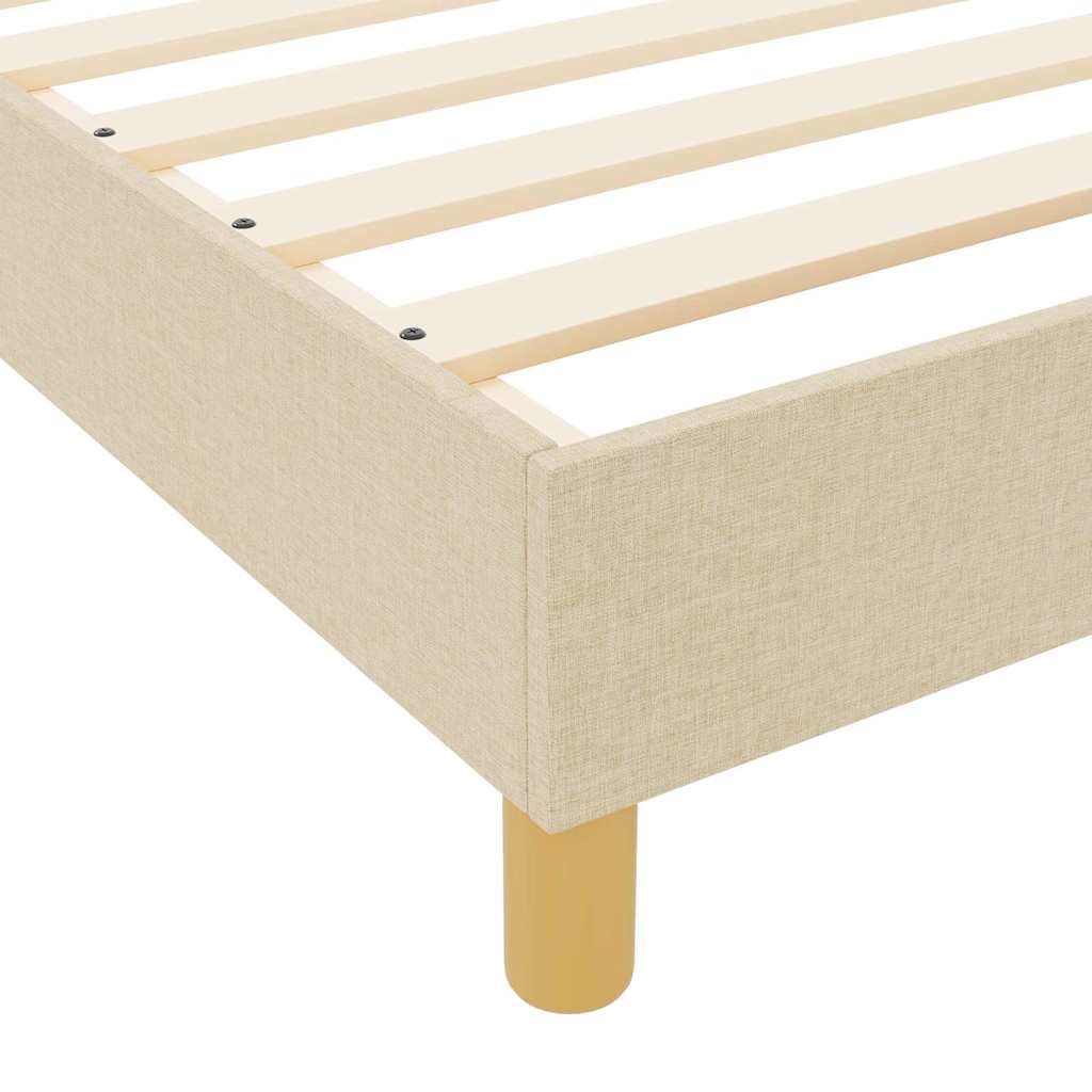 vidaXL Σκελετός Κρεβατιού με κεφαλάρι Κρεμ 180 x 200 cm ύφασμα