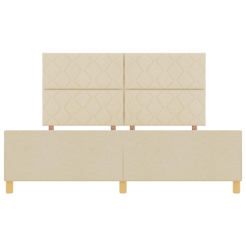 vidaXL Σκελετός Κρεβατιού με κεφαλάρι Κρεμ 180 x 200 cm ύφασμα