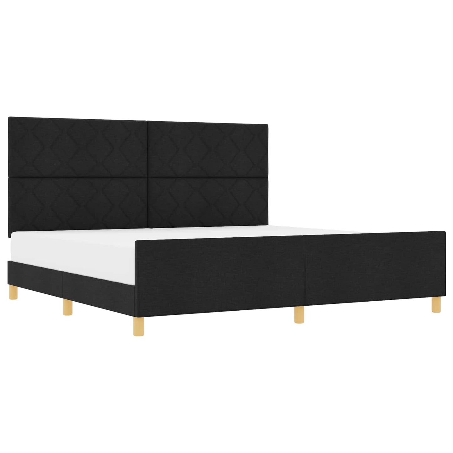 vidaXL Σκελετός Κρεβατιού με κεφαλάρι Μαύρο 200 x 200 cm ύφασμα